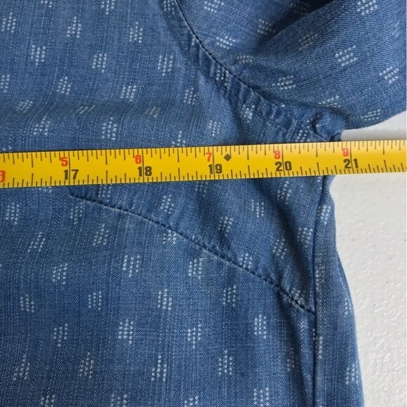 NWT Philosophy Blue Chambray Denim Tencel Lace Up Dress Tunic Women Size Large - Picture 8 of 13